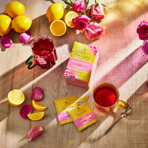 Taylors of Harrogate Rose Lemonade Herbal Tea Bags - 20 Count, Caffeine-Free, Floral Fruit Infusion, Pack of 1
