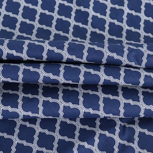 Queen Size Blue Checkered Cotton Pillowcases Set of 2 - Cooling & Breathable