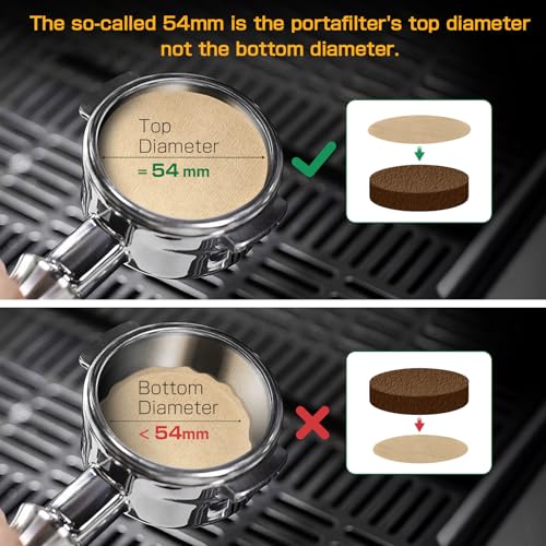 Wollibao 54mm Espresso Filter Paper for Ninja Luxe Cafe & Breville Machines, 600pcs (53/54mm Variant)