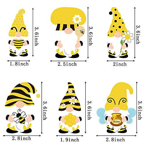 WATINC 25 Pack Bee Gnome Wooden Ornaments for Summer Decor