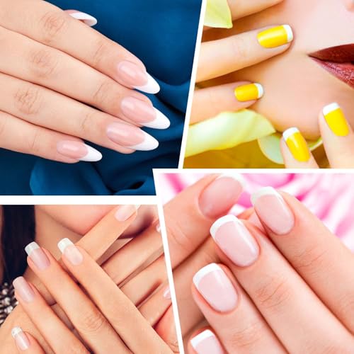 Oruola 1620pcs French Tip Nail Stickers & Stencils, 40 Sheets Self-Adhesive Manicure Guides
