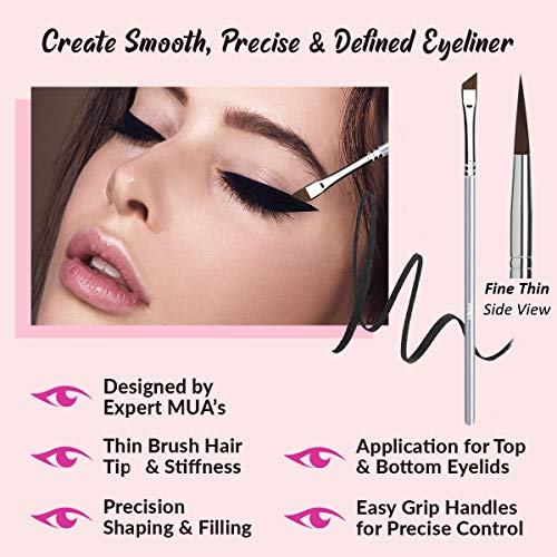 Vertex Slanted Angled Eyeliner Brush for Precision Winged Cat Eyes