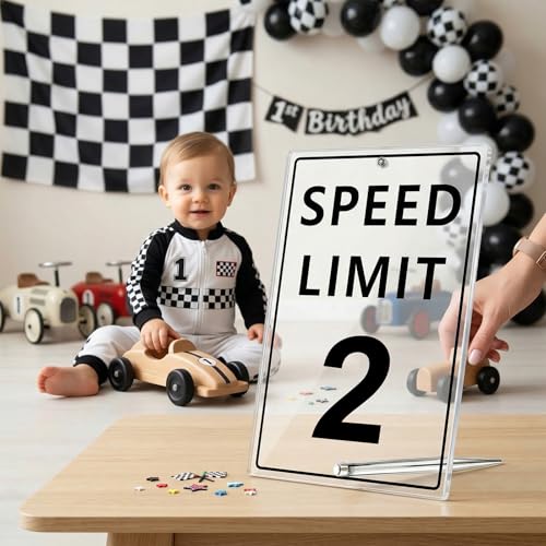 Speed Limit 2 Race Car Birthday Sign - Acrylic Wall Art Decor