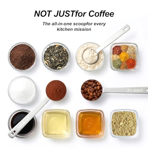 LimeFlex 2-Piece Coffee Scoop Set - 15ml & 30ml Long Handle Spoons