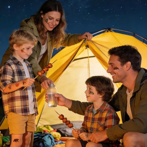Camping Temporary Tattoos 99 Pcs Kids Party Favors & Stickers