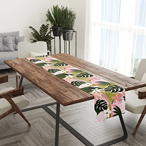 Multicolored Lovely Modern Palm Leaves Table Runner 13x72 Inch for Dining & Events