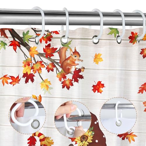 Waterproof Pumpkin Gnome Shower Curtain - 72x72 inch Polyester