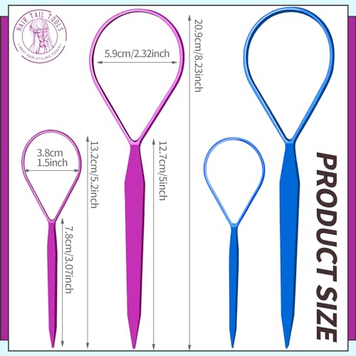 Teenitor French Braid Hair Styling Tool Set - 4Pcs Pony Tail Accessories