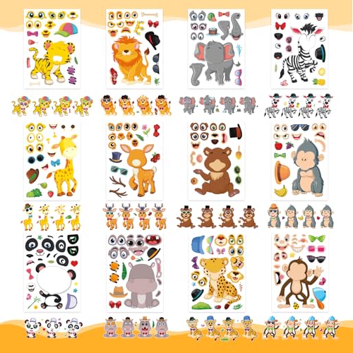 Mixed Animal Stickers for Kids - Make Your Own Safari Faces
