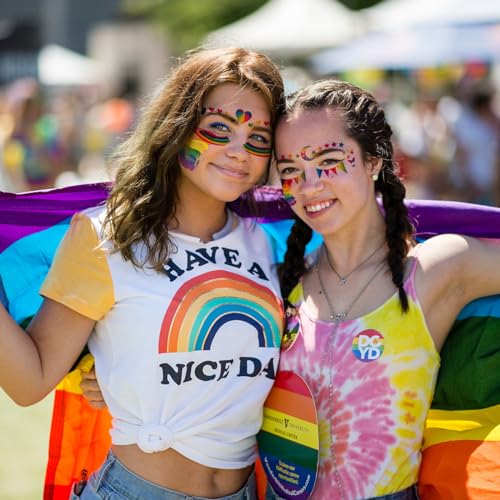 Rainbow Face Temporary Tattoos 10 Sheets LGBT Pride Parade Makeup Stickers