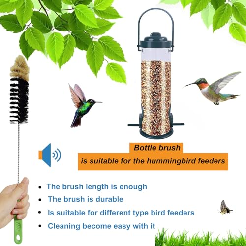 Dokpod 16.5" Long Handle Bottle Brush for Narrow Bottles & Feeders - Black 1 Pack