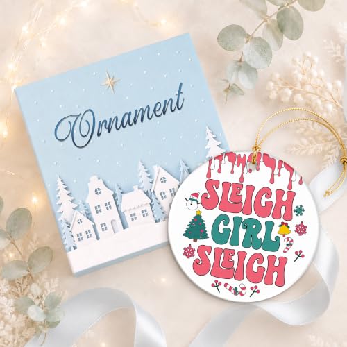 Retro Pink Christmas Ornament with Humor - Holiday Keepsake for Teen Girls & Friends
