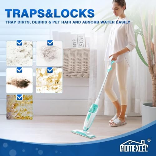 HOMEXCEL Steam Mop Replacement Pads 4 Pack - Reusable Microfiber