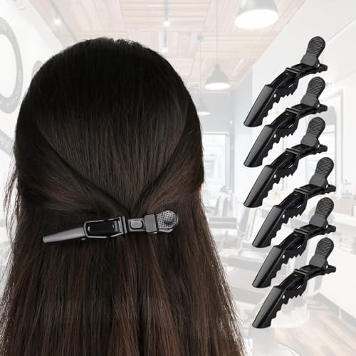 GlamorDove Alligator Hair Sectioning Clips 6-Pack for Styling and Salon