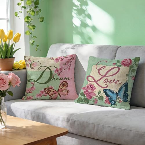 Spring Summer Inspirational Floral Decorative Throw Pillow Covers |