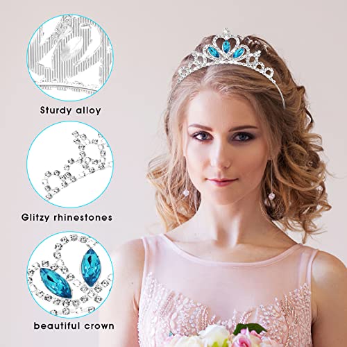 Molain 2-Pack Crystal Rhinestone Princess Crown Tiara Hair Hoop