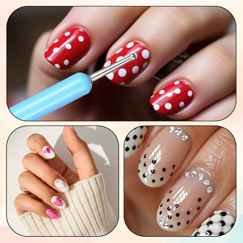 Styquenzer 5-Piece Nail Art Dotting Tool Set and Embossing Stylus Pen