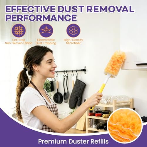 25 Heavy-Duty Duster Refills for Swiffer 360° Microfiber Cleaning