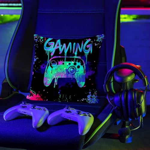 Gamer Room Decor Pillow Cover 18x18 - Blue001 Set of 1