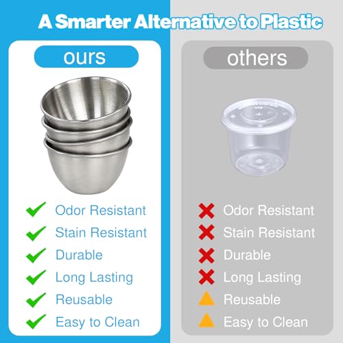 Leakproof Stainless Steel Salad Dressing Containers - 6 Pack