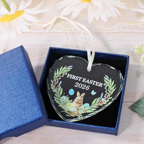 HOWAF My First Easter Ornament for Baby Boy - Acrylic Keepsake with Gift Box