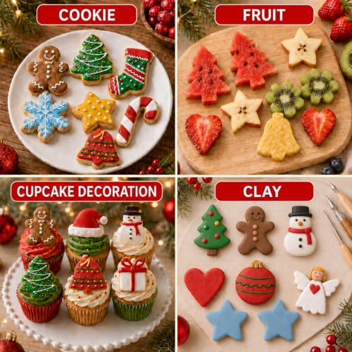 Mini Christmas Cookie Cutters Set - 22 Stainless Steel Holiday Baking Tools