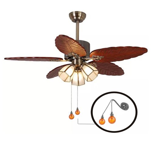 U/D Ceiling Fan Pull Chain，2PCS Pull Chain Crystal Glass Cracked Ball Pull Chain for Ceiling Fan Light Decoration 30.5cm Extension Chain (Dark Brown, 2)