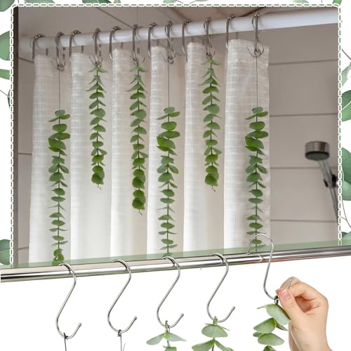 12 Pcs Eucalyptus Shower Curtain Hooks - Spring Decor Rings