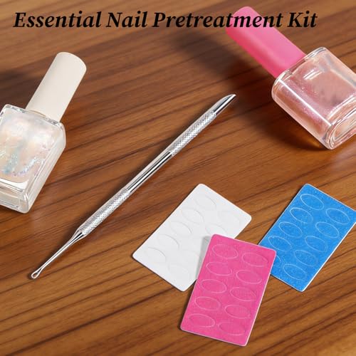 Eldraqth Loop Metal Cuticle Pusher and Prep Tool with Sandpaper Sheets