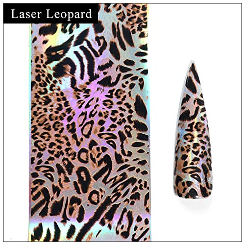 Leopard Nail Foil Transfer Stickers - 10 Sheets Laser Print Decals