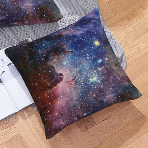 CONITALE Galaxy Space Throw Pillow Covers 18x18 Inch Set of 2 Deep Blue