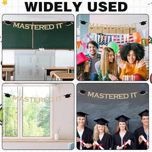 Graduation Party Banner - Pre-Installed Glitter Decorations