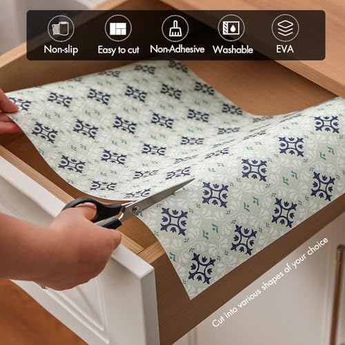 Cooyes Non-Adhesive Shelf Liner, Waterproof EVA Cabinet Mat - 17.5" x 78.7"