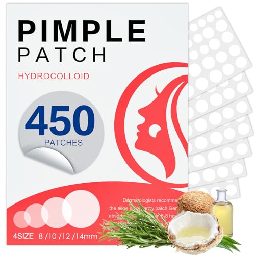 YHOVID Hydrocolloid Pimple Patches - 450 Invisible Acne Zit Stickers