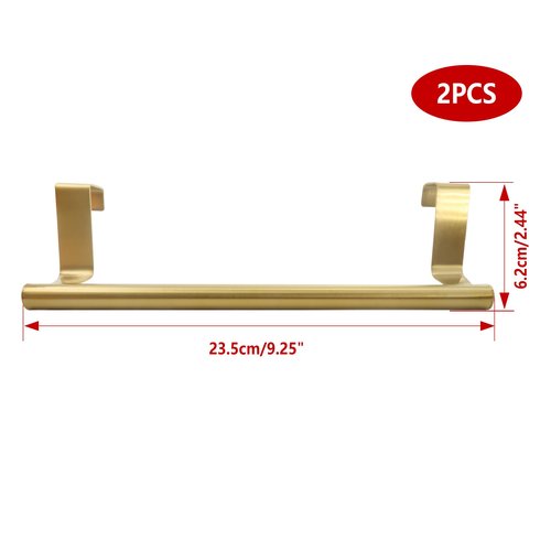 Lilaly 2 PCS Gold 9.25" Kitchen Towel Holder, Over Cabinet Towel Bar