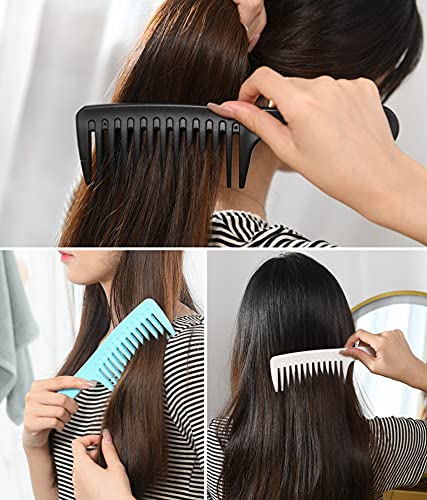 GAONSWOE 3-Pack Wide Tooth Detangling Combs for Curly and Wet Hair