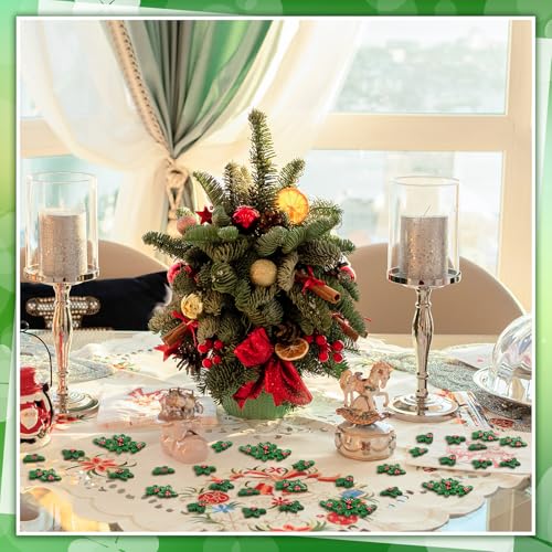 VioraWhite 50 Mini Resin Holly Berry Christmas Ornaments