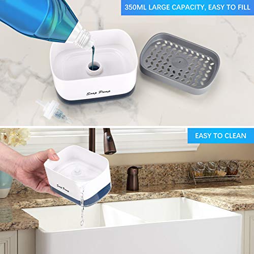 Kitchen Soap Dispenser with Sponge Holder - 12.5 oz Pump