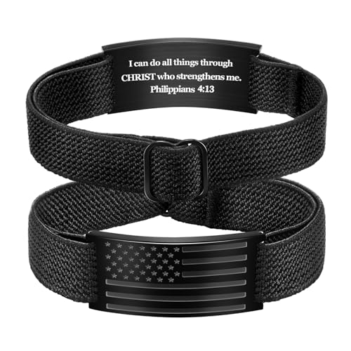 American Flag Bracelets for Men & Boys - Adjustable Christian Jewelry