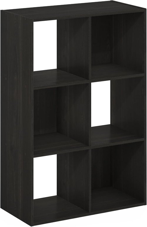 Furinno PELLI Closet Organizer - 6-Cube Storage Solution for Wardrobe & Bedroom - Espresso Finish