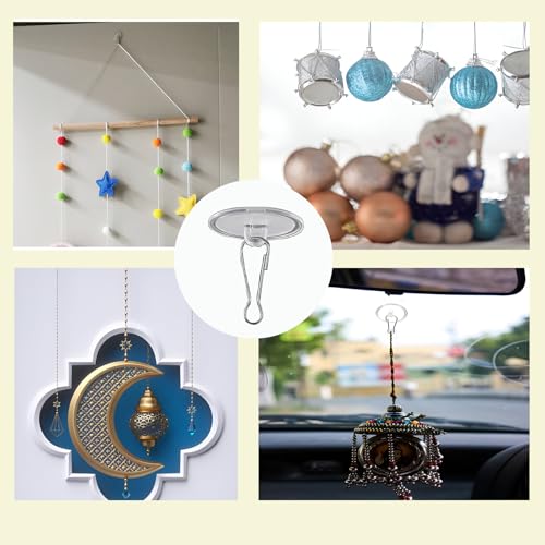 90 Pack Adhesive Ceiling Hooks - Removable Sticky Wall Hooks for Decorations