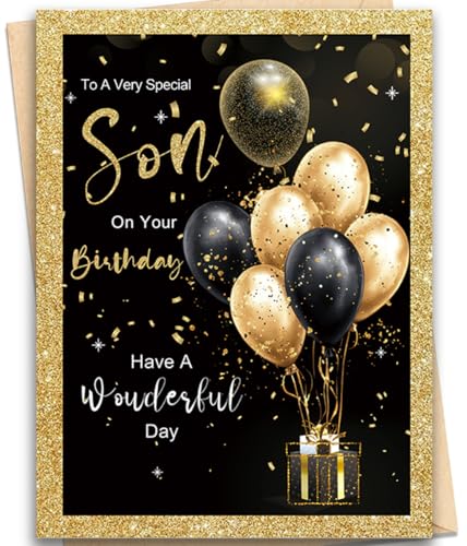 Funny Son Birthday Card - Balloon Design Greeting Card gm-017