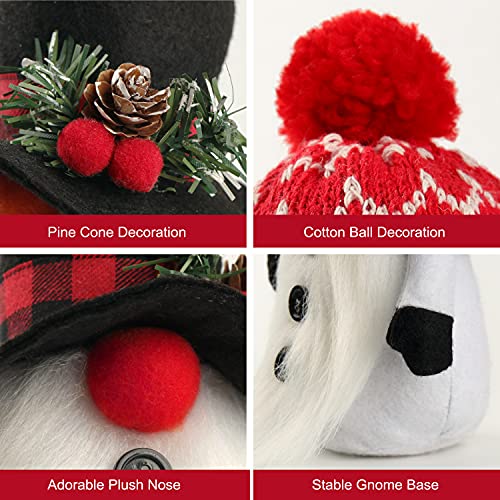 Christmas Gnome Plush Decor 2 Pack - Snowman Scandinavian Figurines
