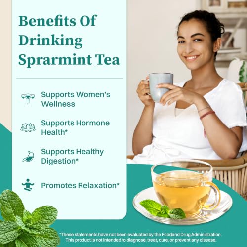 SKMTT Spearmint Tea Bags - 60 Count Caffeine-Free Herbal Tea
