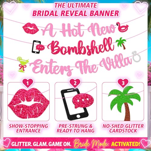 Bombshell Enters The Villa 3-Tier Banner - Bachelorette Party Decor