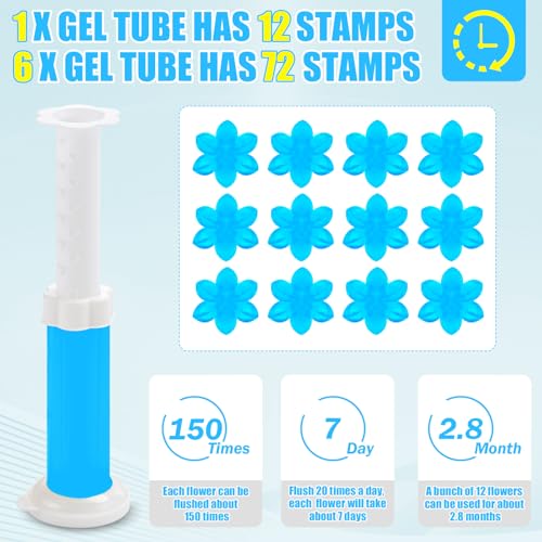 AstrivixDD 6 Pack Flower Toilet Gel Stamps - 72 Long-Lasting Fresheners