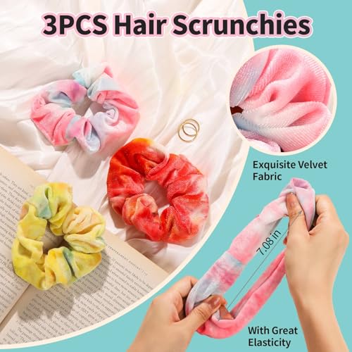 LEOBRO Spa Headband and Hair Scrunchies Set 6pcs Soft Bow Headbands for Washing Face Makeup Skincare