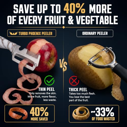 Turbo Phoenix 3-in-1 Stainless Steel Fruit and Vegetable Peeler