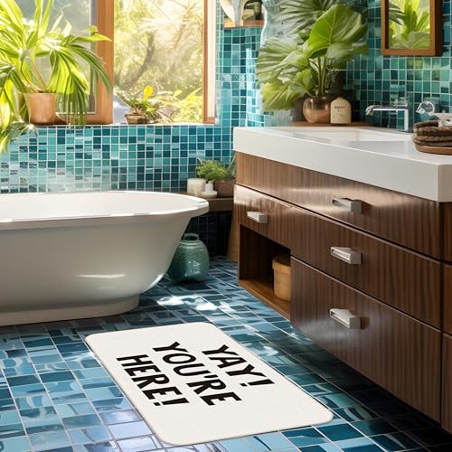 Udinaz Funny Welcome Doormat - You're Here Entrance Mat, Indoor Outdoor, 17x30 Inches, Variation 9