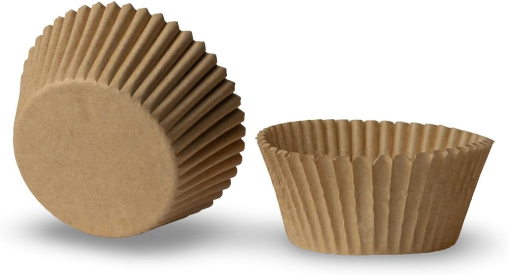 Regine Switzerland 200 Paper Cupcake Liners - Grease Proof Muffin Baking Cups for Desserts | Brown